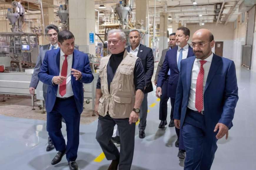 جلالة الملك يزور مصانع الكبوس التابعة للمستثمر اليمني حسن الكبوس